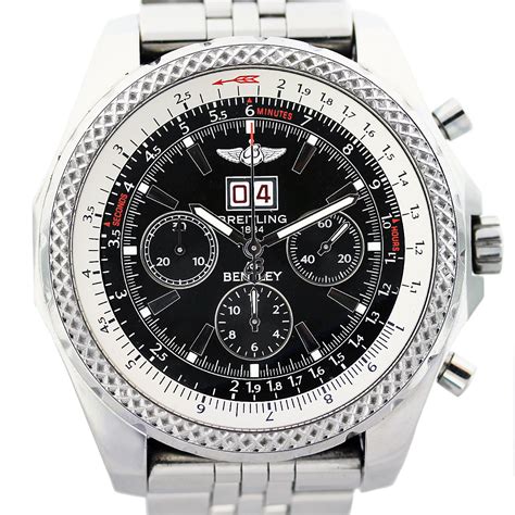 which breitling bently watches have a transparent caseback|Breitling Bentley chronograph men's watch.